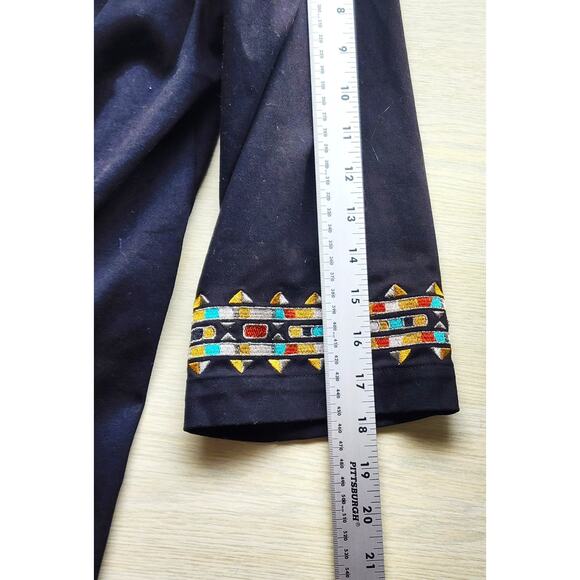 Jacket/Top-Bob Mackie Wearable Art-Black-3/4 Sleeves-Embroidery-Necklace Look-M - Picture 13 of 14